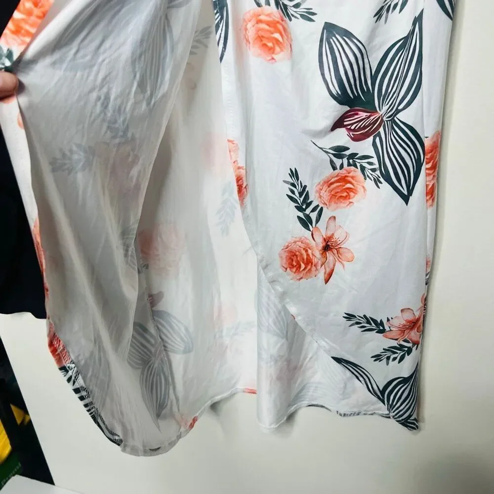 Shein Skirt Bundle Maxi Skirt Black And White Tropical Sz Small